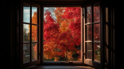 autumn outside the window