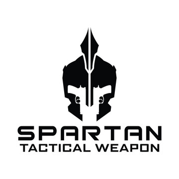Spartan Logo. Spartan Weapon gun tactical logo design