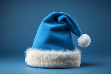 blue  santa claus hat