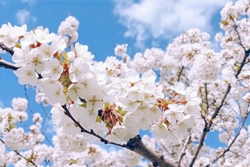 Obraz premium low angle cherry blossom tree