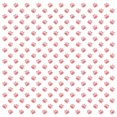 Seamless patterns of pink cat paws