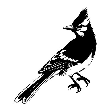 recommend clip art: Blue jay silhouette, Blue jay mascot logo, Blue jay Black and White Animal Symbol Design, Bird icon.