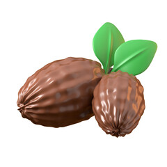 cocoa fruit for world chocolate day in 3d render illustration