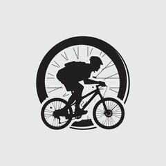 Fototapeta na wymiar Mountain bike logo emblem vector image