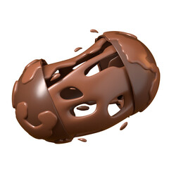 world chocolate day 3d render illustration with cracked earth