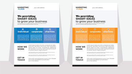 templates of a4 flyera bundle ofmodern template, in blue color, and modern design, perfect for creative professional business.