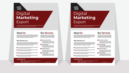 marketing, business proposal, promotion, advertise, publication, cover page. new digital marketing flyer set.a bundle of 5 templates of a4 flyer, Flyer template layout design. 