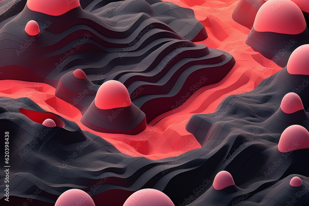 Poster abstract artwork background with spheres and embossed lines ai