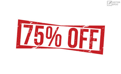 Fototapeta premium 75% Off stamp red rubber stamp on white background. 75% Off stamp sign. 75% Off stamp.