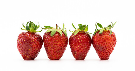 Erdbeeren in einer Reihe