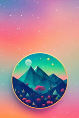 Fototapeta premium landscape with the moon