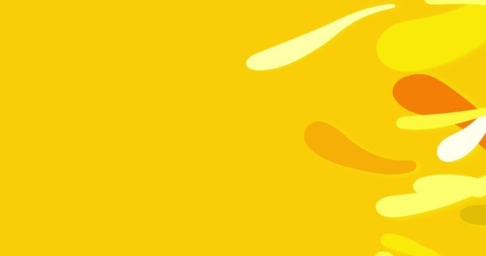 Wipe transition long horizontal forms yellow. Cute liquid figure animation cartoon. Seamless loop isolated. Motion design element with alpha channel. Business, art, fashion, etc...