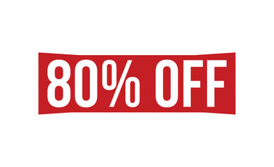 80% Off Red Rubber Stamp vector design.