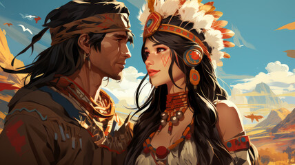 Peruvian Indians in national costumes.