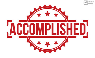 Obraz premium Accomplished Red Rubber Stamp vector design.