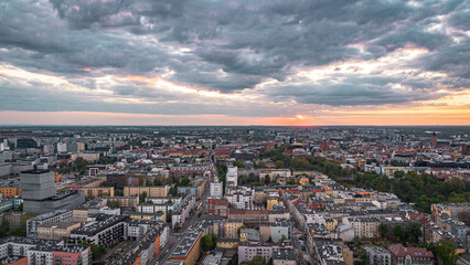 Aerial view of the city of Wroclaw, Poland - Panorama
