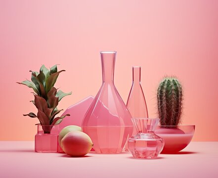 A vivid array of rosy vases and prickly cacti evoke a wild beauty that invites the viewer to explore