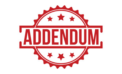 Addendum rubber stamp vector illustration on white background.
