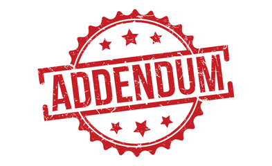 Addendum stamp red rubber grunge stamp on white background. Addendum stamp sign. Addendum stamp.