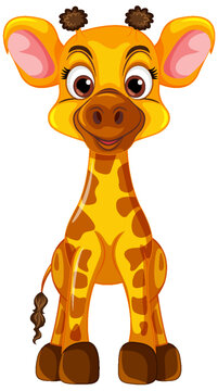 Giraffe Cartoon Character Vector