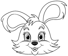 Coloring Page Outline of Cute Rabbit