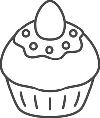 スイーツの線画単品アイコンイラスト　苺ケーキ