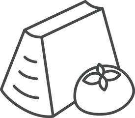 スイーツの線画単品アイコンイラスト　バウムクーヘン　アイス