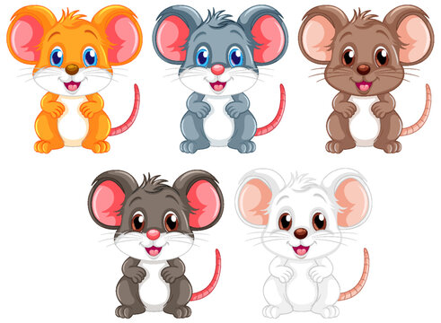 Cute Mouse Cartoon Characters