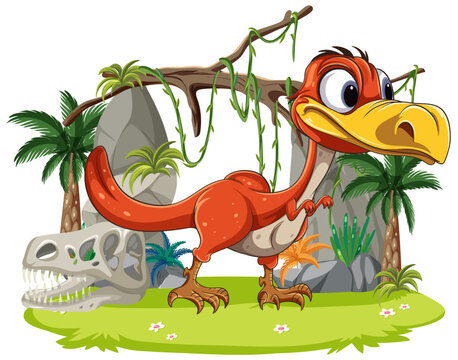 recommend clip art: Funny Exotic Dinosaur Cartoon