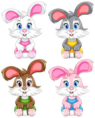 Obraz na płótnie Canvas Collection of different rabbits