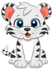 Little Cute Tiger Cartoon Character