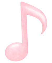 Pink watercolor music notes symbol illustration