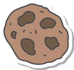 スイーツのステッカー風単品アイコンイラスト　クッキー