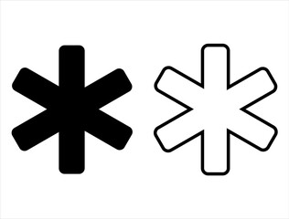 Set of Asterisk Silhouette