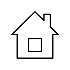 Fototapeta na wymiar House line icon. House with pipe in the outline style. Vector silhouette of building