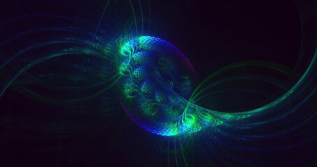 Obraz premium 3D rendering abstract technology fractal background