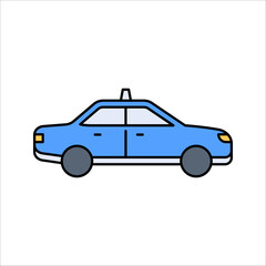 Car linear icon. Taxi. Thin line illustration. Automobile. vector illustration on white background