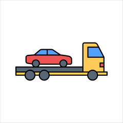 Truck icon. Truck tractor. Vector simple flat graphic illustration on white background