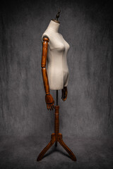 Female wooden dressmakers mannequin retro