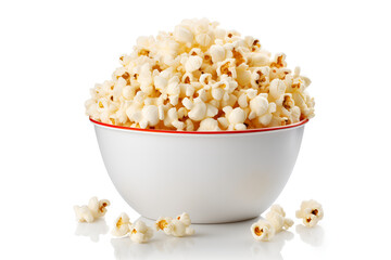 popcorn in a bowl isolated