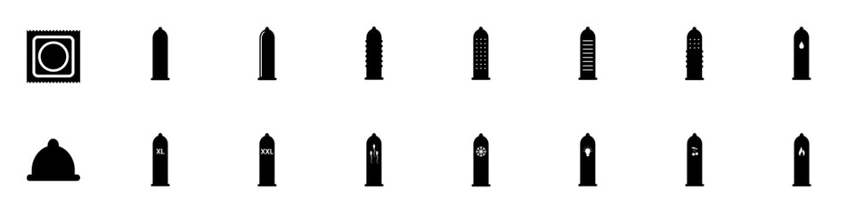 Condom SVG icon set