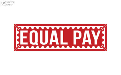 Equal pay message on ribbon banner. Vector illustration.