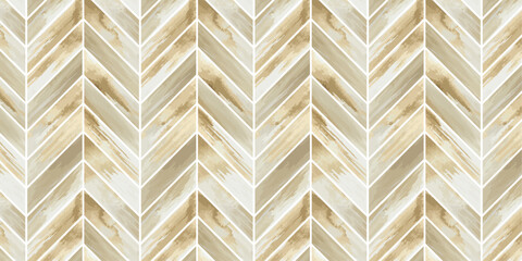 水彩のフレンチヘリンボーンの木板の床、壁の背景イラスト
