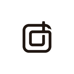 letter gd square geometric logo vector