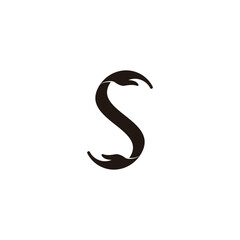 letter s hand care charity symbol vector