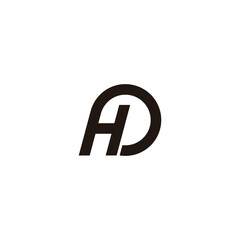 letter hd simple geometric loop line logo vector