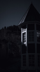 house at night