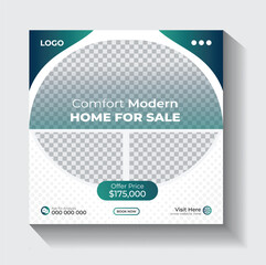Real estate home selling instagram social media post vector design template
