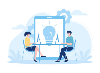 Activities in the office trending concept flat illustration