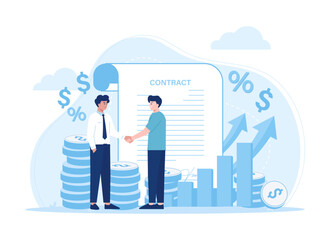 Approval of contracts to increase sales trending concept flat illustration